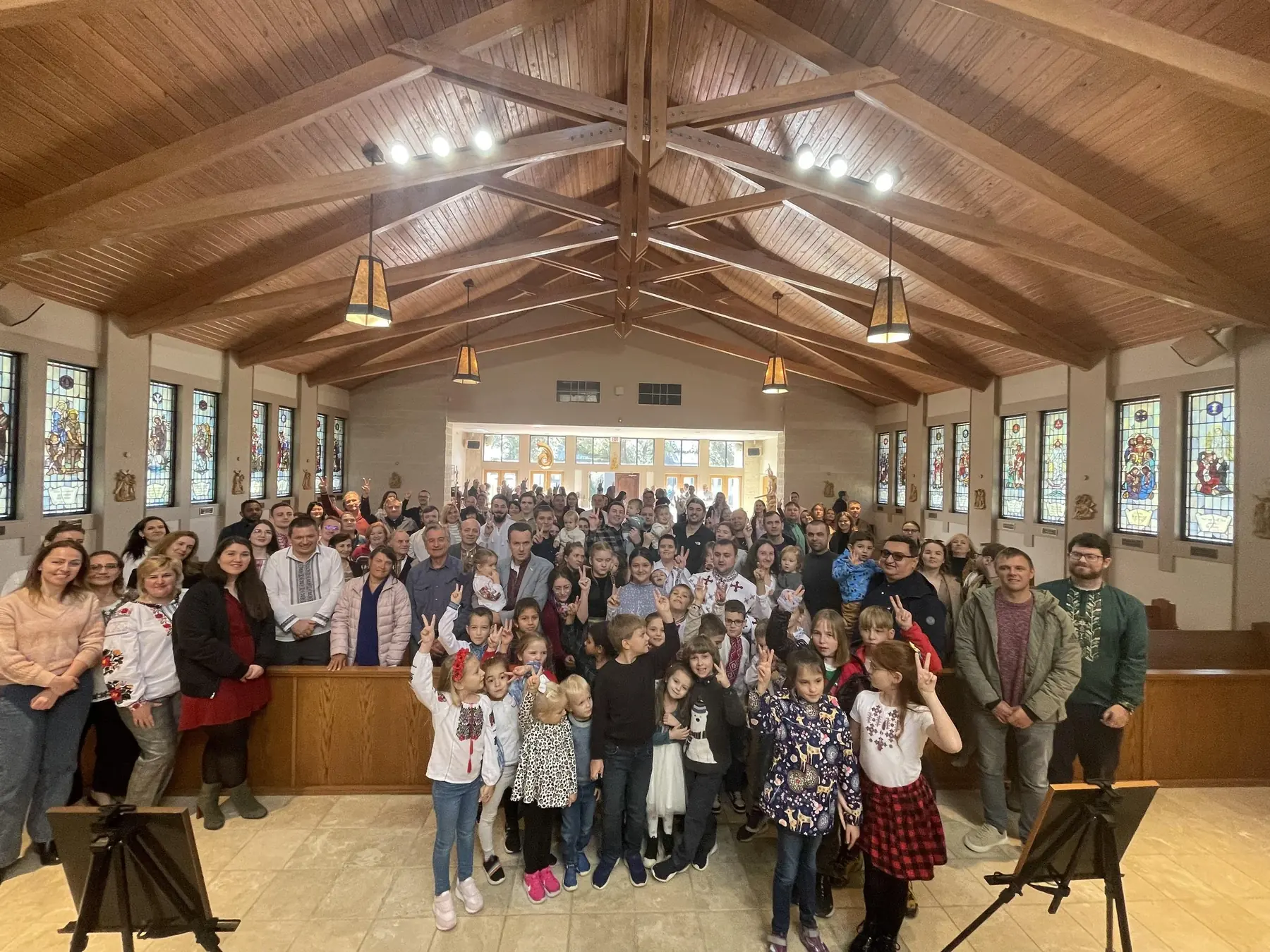 The community of St Andrew the First-Called after a service